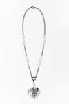 Rose Heart Embossed Locket Necklace Necklaces Classic Hardware 