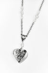 Rose Heart Embossed Locket Necklace Necklaces Classic Hardware 