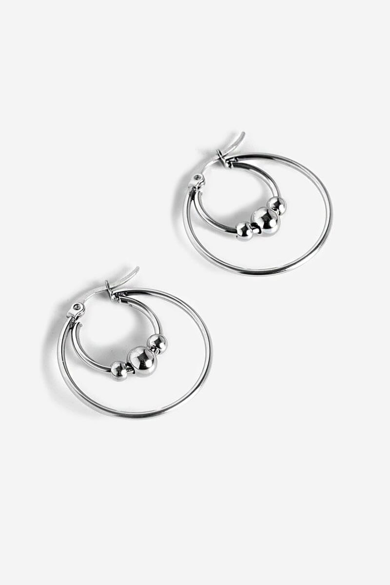 Cassini Steel Ring Hoop Earrings | Steel Earrings NOCTEX 