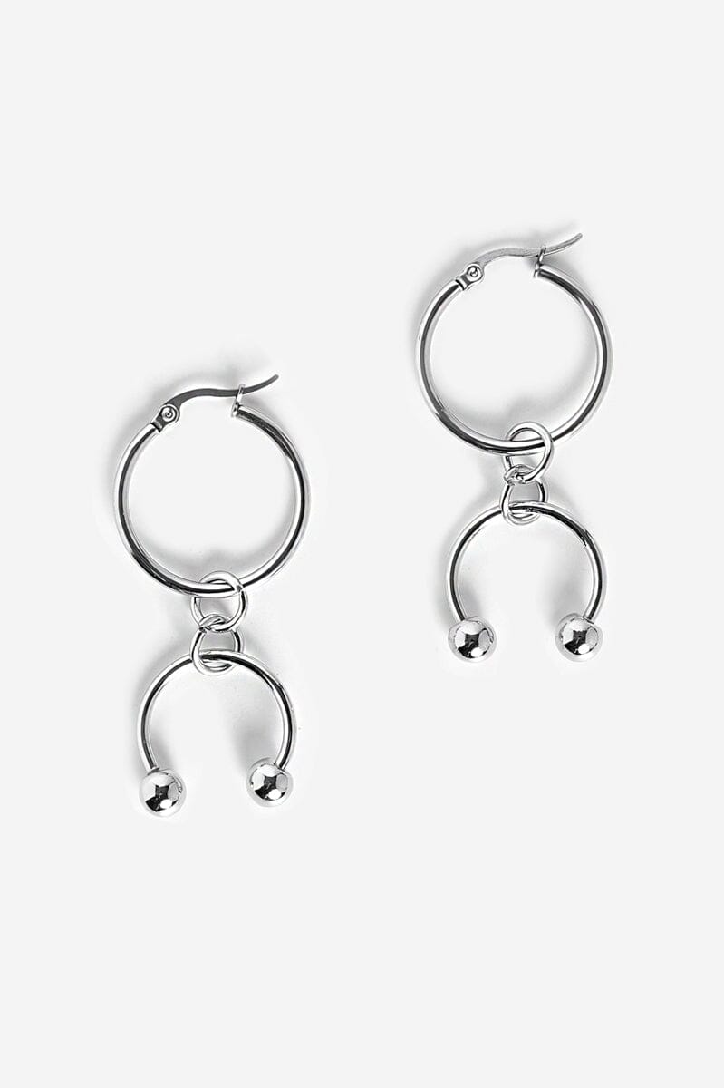 Lucky You Hoop Earrings | Steel Earrings NOCTEX 