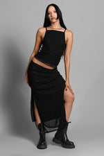 Shadow Veil Mesh Skirt Midi Skirts NOCTEX 