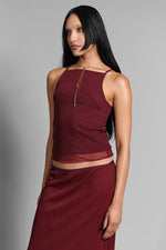 Claret Mesh Tank - Merlot Tank Tops NOCTEX 