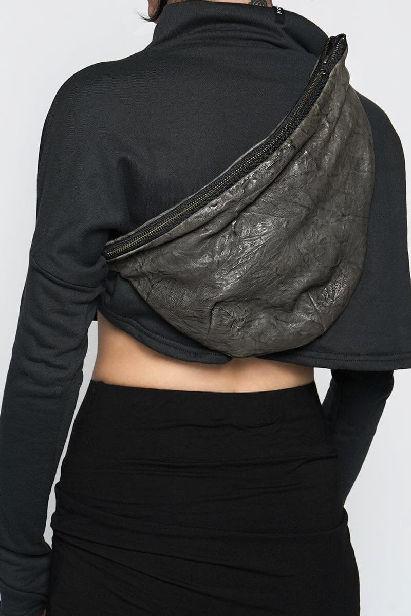 Kidney Leather Bag - Smoke Grey Bags NOCTEX 