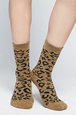 Glamour Cheetah Print Crew Socks Socks NOCTEX 