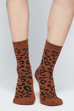 Glamour Cheetah Print Crew Socks Socks NOCTEX 