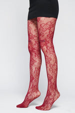 Courtney's Wine Lace Fishnet Stockings Hosiery NOCTEX 