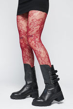 Courtney's Wine Lace Fishnet Stockings Hosiery NOCTEX 