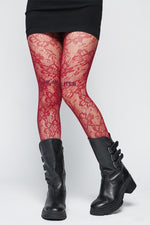 Courtney's Wine Lace Fishnet Stockings Hosiery NOCTEX 