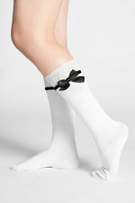 Lacey Trim Bow Socks Socks NOCTEX 