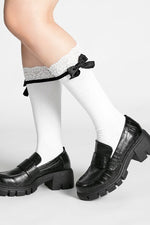 Lacey Trim Bow Socks Socks NOCTEX 