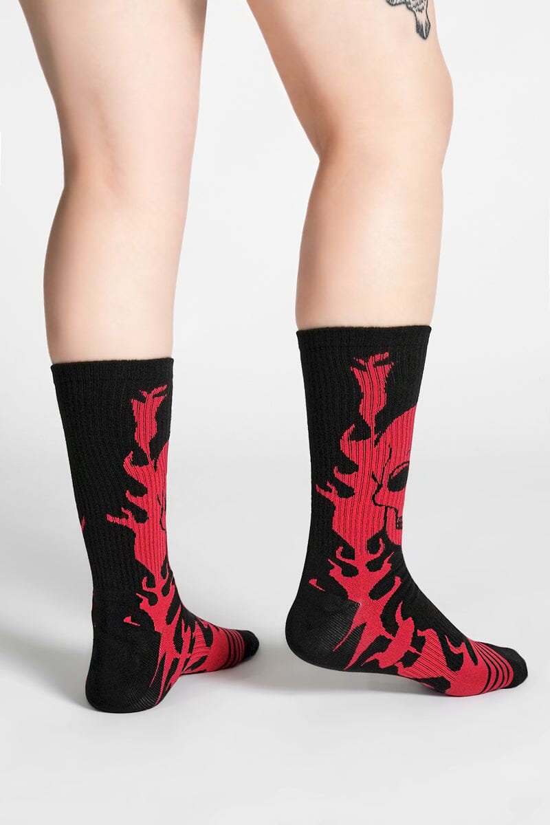 Vermillion Skull Socks Socks NOCTEX 