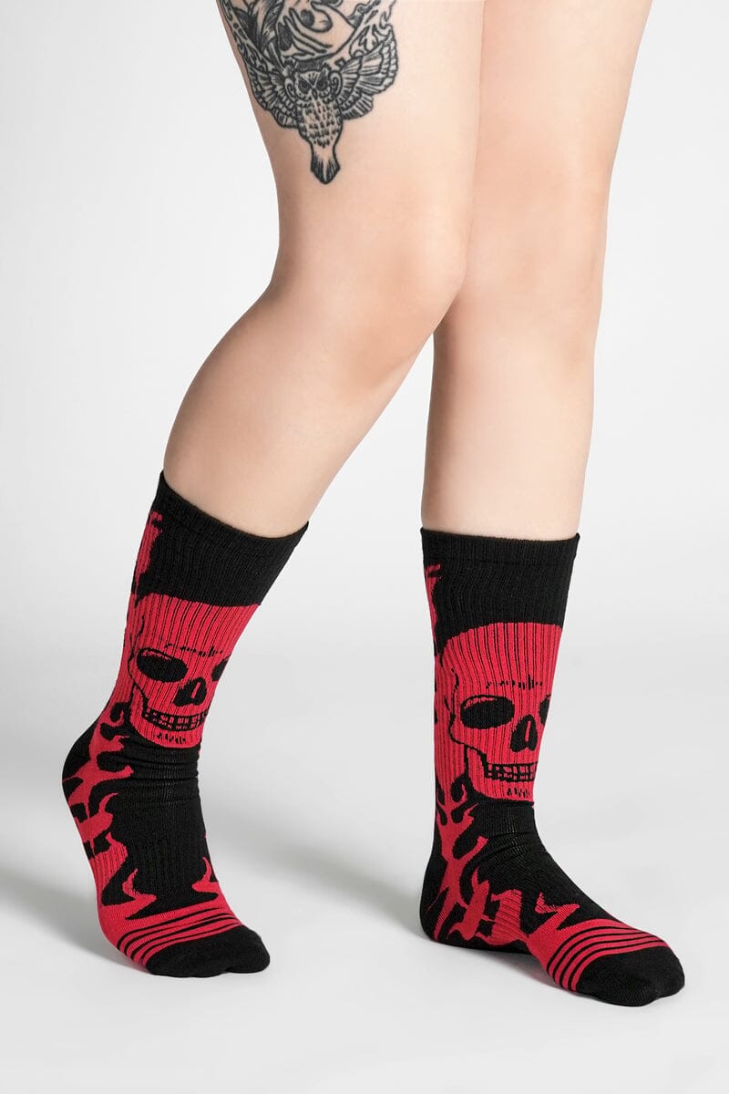 Vermillion Skull Socks Socks NOCTEX 