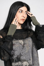 Sage Fingerless Gloves Arm Warmers NOCTEX 