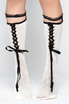 Pavlova Tie Up Socks Socks NOCTEX WHITE 