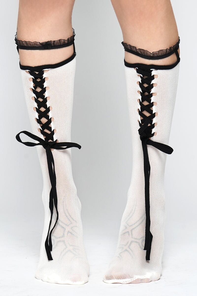 Pavlova Tie Up Socks Socks NOCTEX WHITE 