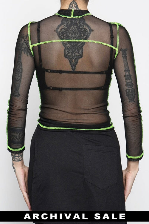 Sabrina Mesh Top - Green - XS NOCTEX / Archives 