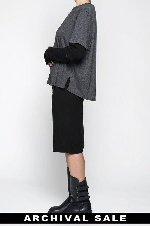 Eliad Two Tone Layer Tshirt - Black and Grey NOCTEX / Archives 