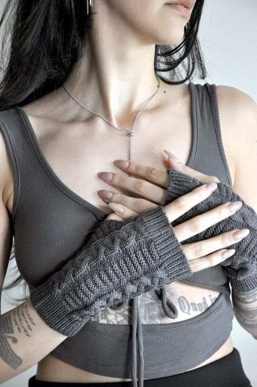 Smoke Fingerless Arm Warmers Arm Warmers NOCTEX 