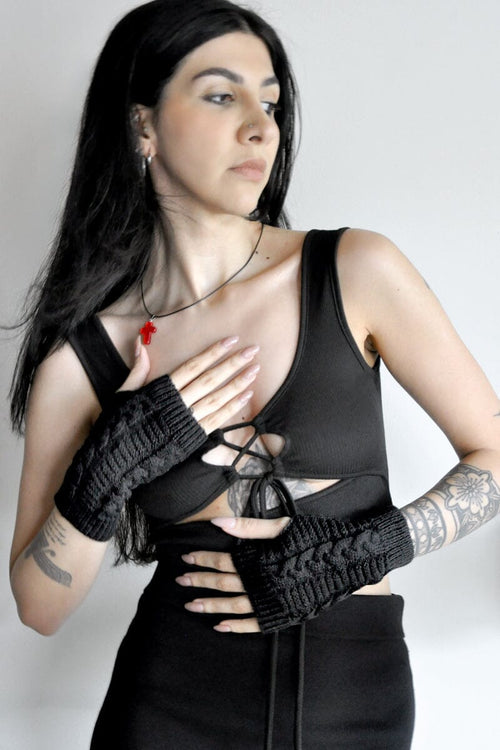 Raven Fingerless Arm Warmers Arm Warmers NOCTEX 