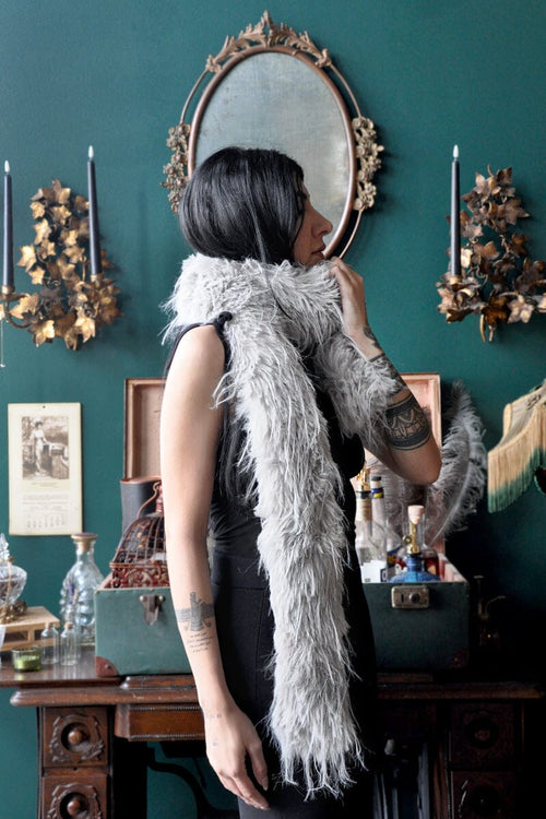 Selene Silver Fox Boa Scarf Scarves NOCTEX 