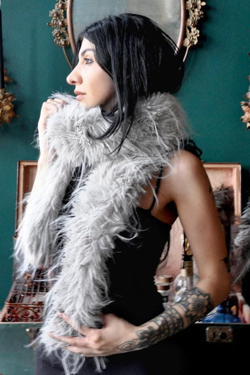 Selene Silver Fox Boa Scarf Scarves NOCTEX 