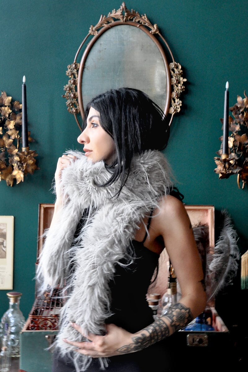 Selene Silver Fox Boa Scarf Scarves NOCTEX 