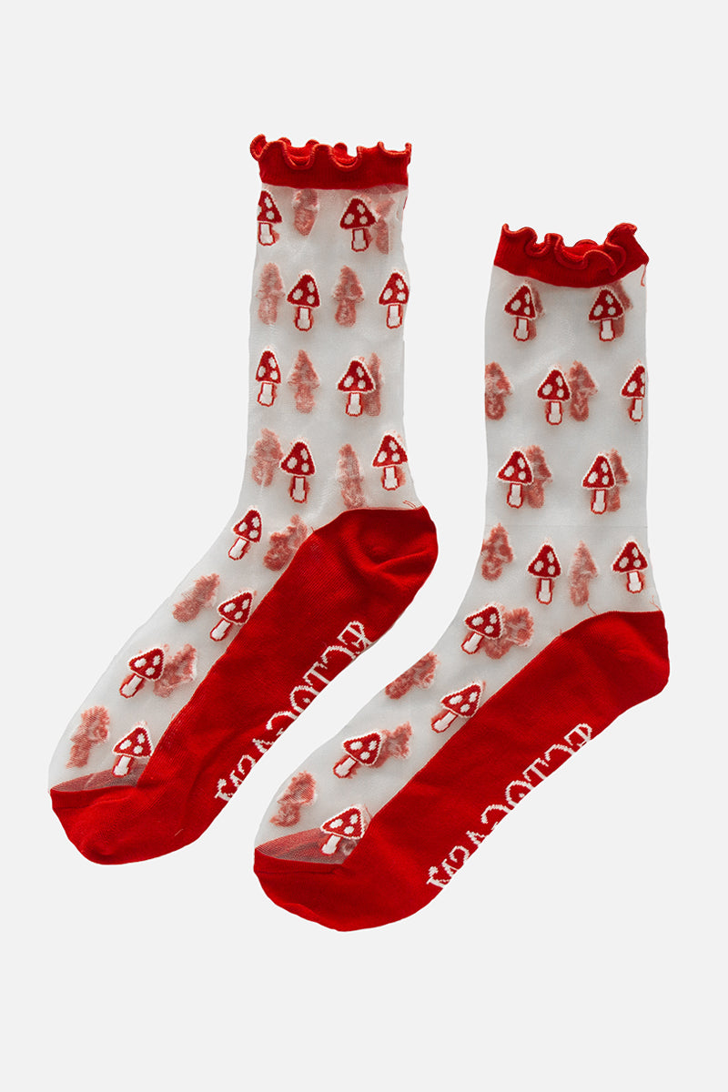 Sheer Mushroom Socks