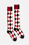 Haunting Harlequin Knee High Socks Socks FootClothes LLC 