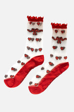 Sheer Heart Socks - Red