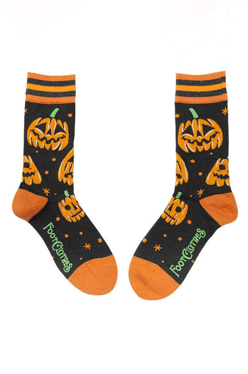 Jack-O'-Lantern Crew Socks Socks FootClothes LLC 