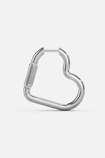 Mini Heart Carabiner Earring - Silver