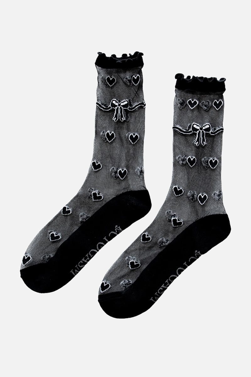 Sheer Heart Socks - Black