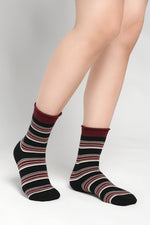 Mia Roll Top Striped Socks