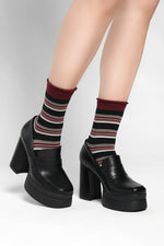 Mia Roll Top Striped Socks