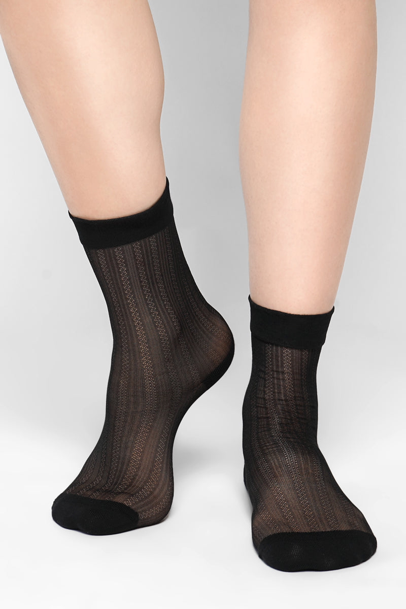 Julianne Stripe Mesh Socks