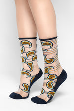 Paisley Swirl Sheer Socks