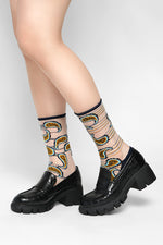 Paisley Swirl Sheer Socks