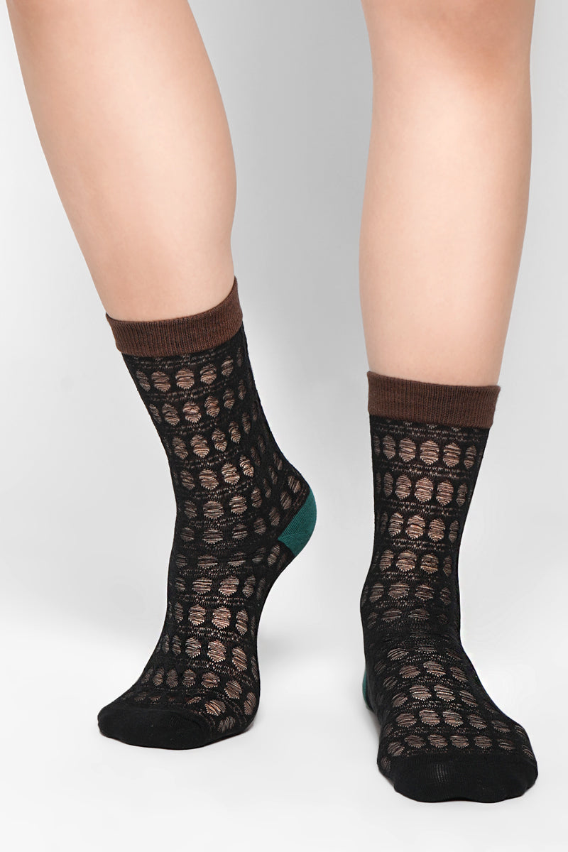 Academia Block Mesh Socks
