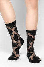 Shadow Play Floral Sheer Socks