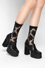 Shadow Play Floral Sheer Socks