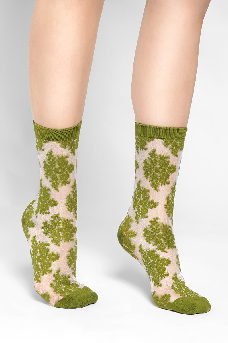 Shadow Play Floral Sheer Socks