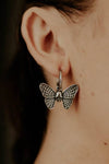Mystic Cobweb Moth Hoop Earrings Earrings Mysticum Luna 