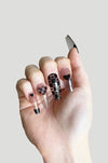 Black Hearts - Press On Nails Koo Pink 