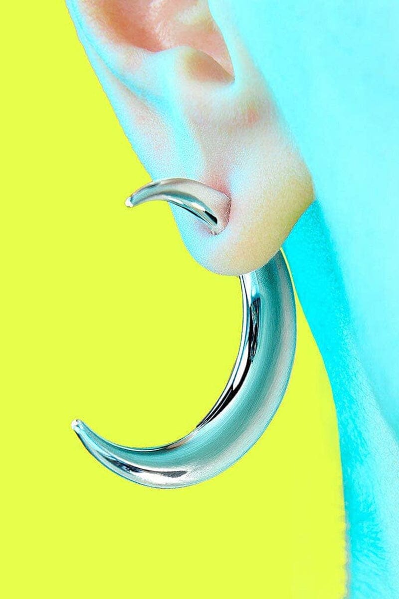 Pierced Moon Earring - Silver Earrings STUDIOCULT 