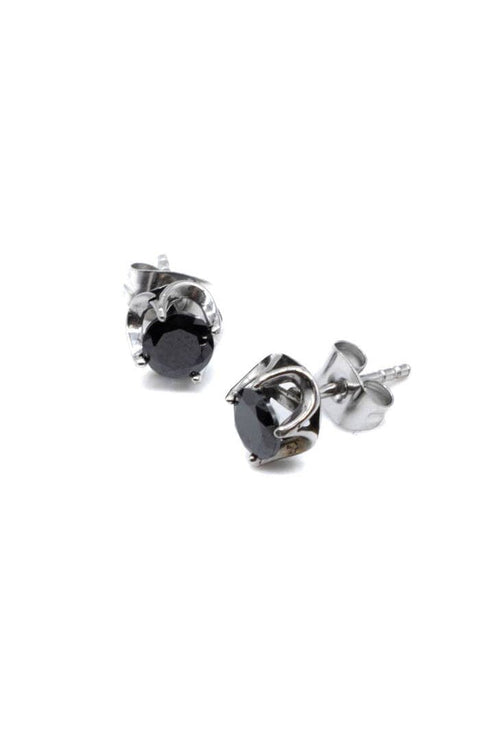 Somber Black Gem Stud Earrings Earrings Mysticum Luna 