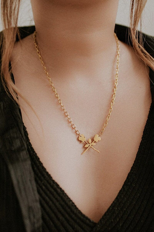 Gold Sephira Rose Necklace Mysticum Luna 
