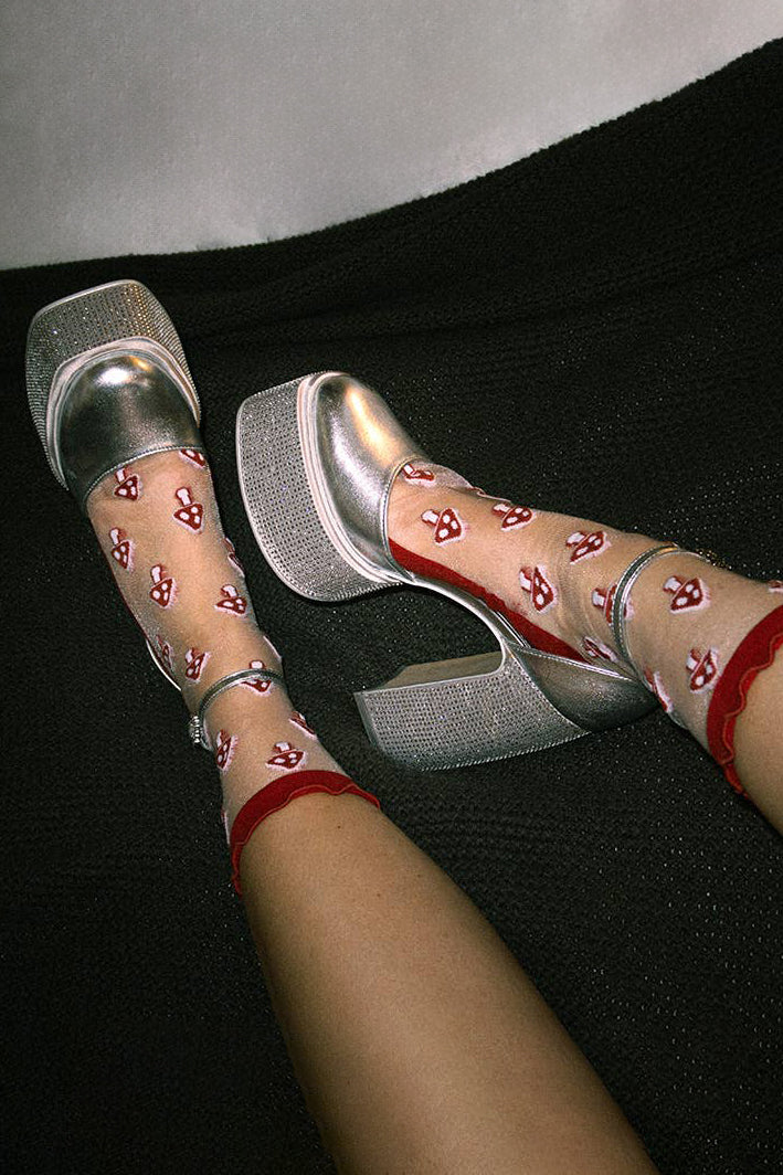 Sheer Mushroom Socks