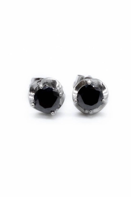 Somber Black Gem Stud Earrings Earrings Mysticum Luna 