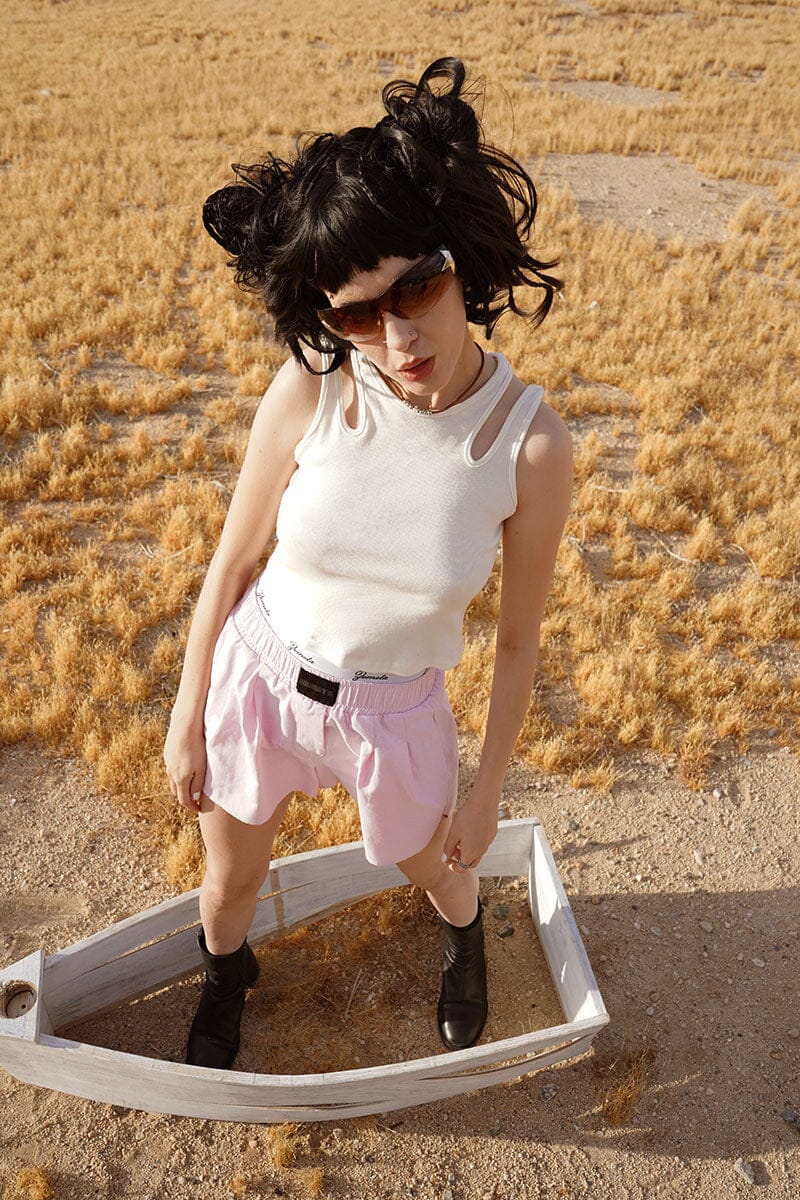 Tessera Tank Top - White Rib Tank Tops NOCTEX 