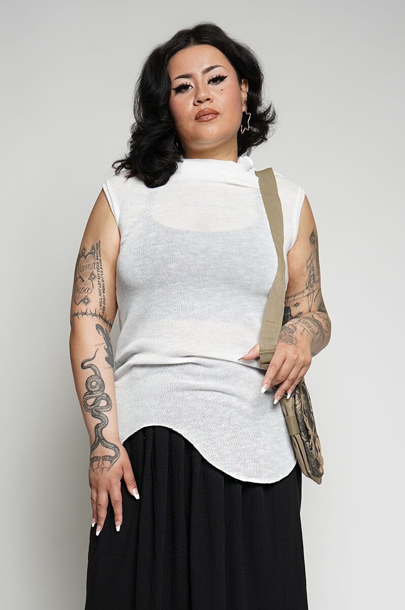 Val Tank - Ivory Open Knit Tank Tops NOCTEX 